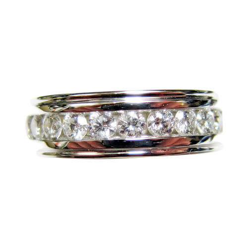 DIAMOND MENS TEN ROUND DIAMOND TOP SET CHANNEL SET BAND MENS DIAMOND BAND RING