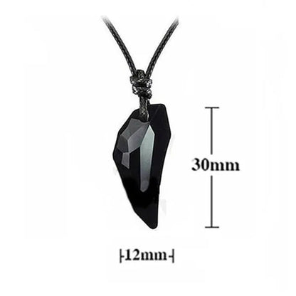 2Pcs Brief Design Women Men Wolf Tooth Crystal Pendant Adjustable Handmade Neckl