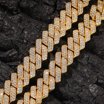 Prong 13Mm Cuban Chain Micro Pave Cubic Zircon Mixed Luxury Bling Bling Full