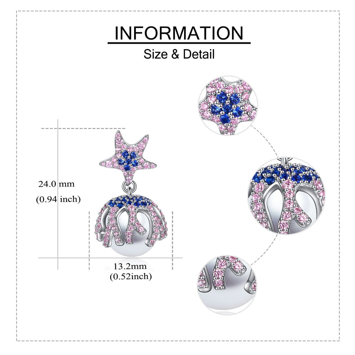 Starfish Earrings Pearl Stud Earrings Sterling Silver Jewelry for Women