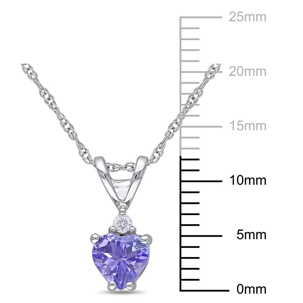 Miabella Women'S 3/8 Carat T.G.W. Heart-Cut Tanzanite and Round-Cut Diamond Acce