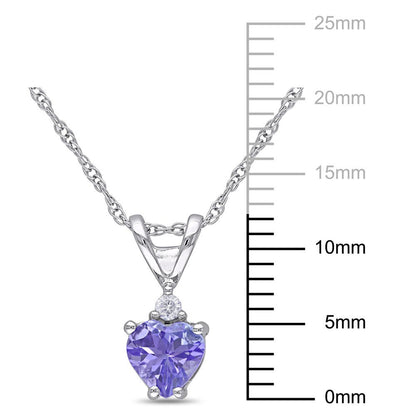 Miabella Women'S 3/8 Carat T.G.W. Heart-Cut Tanzanite and Round-Cut Diamond Acce
