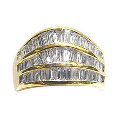 DIAMOND BAGUETTE SHAPE 3 ROW CHANNEL SET DIAMOND BAND
