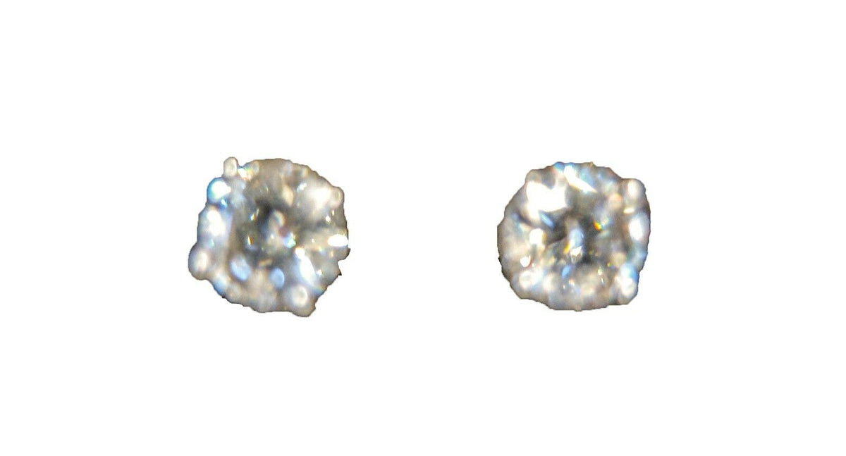 DIAMOND STUD ROUND BRILLIANT SHAPE 2.07 CT TOTAL WEIGHT EARRING DIAMOND STUD