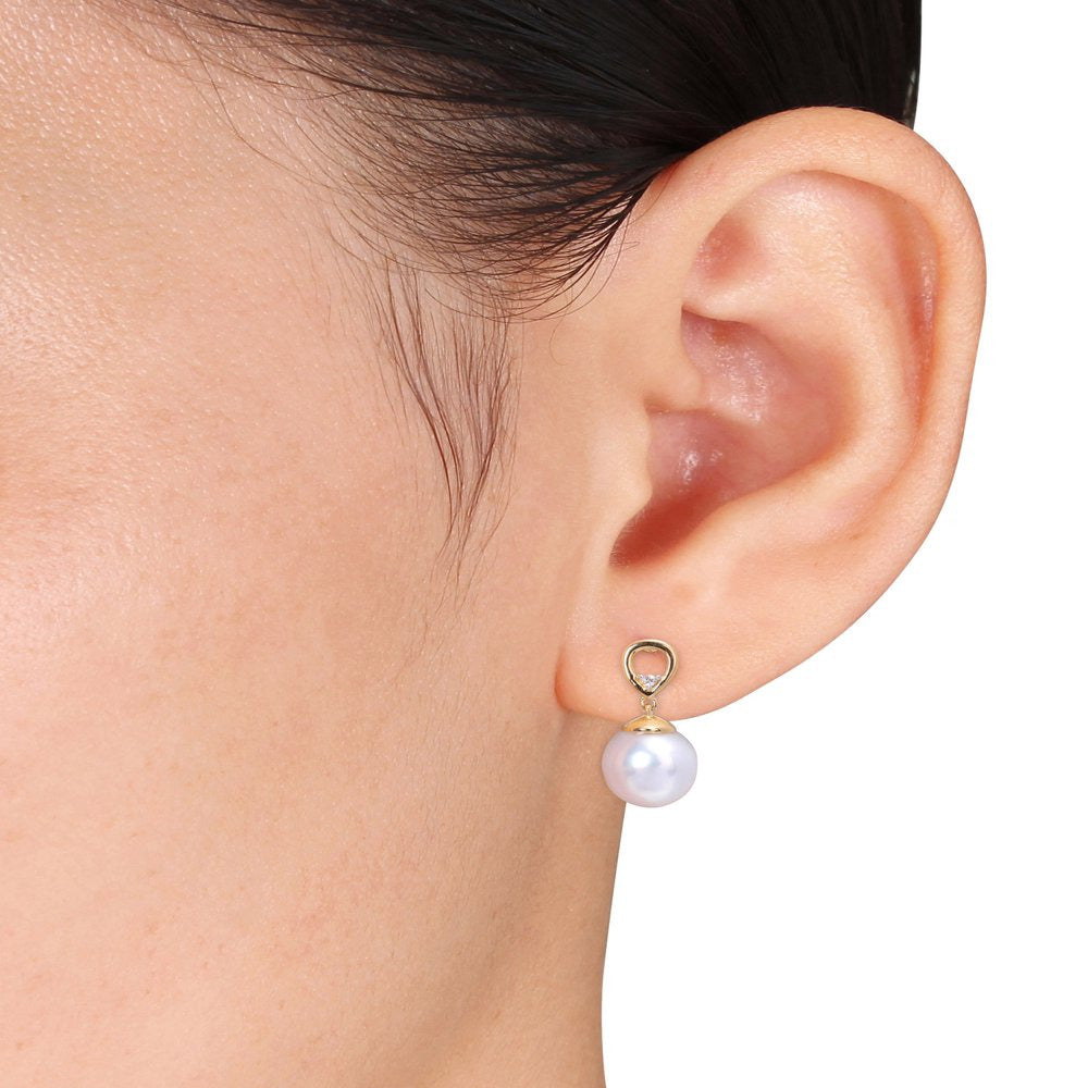 Miabella Women'S 8-9Mm Drop-Shaped South Sea Cultured Freshwater Pearl and Round