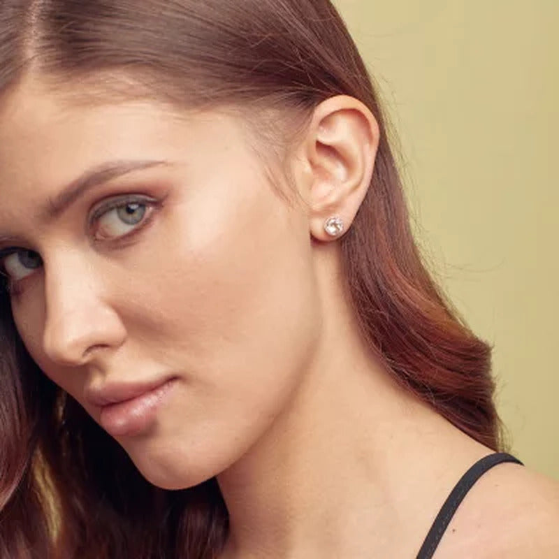 2.0 CT. Morganite and 0.13 CT. T.W. Diamond Earrings in 14K Rose Gold