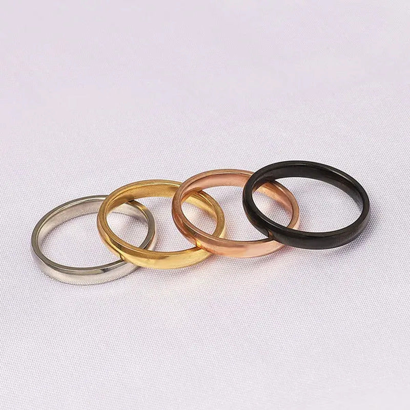4Pc/Set Stainless Steel Women Men Gold Silver Black Rose God Rings Wholesale Bul