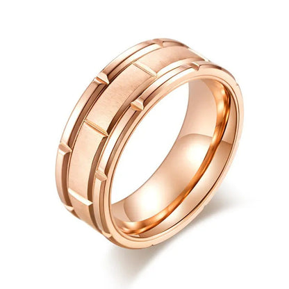 Simple Style Fashion Trendy 316L Stainless Titanium Steel Men Personalized Ring
