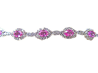 SAPPHIRE PINK 12 OVAL SHAPE DIAMOND ROUND BR SHAPE
