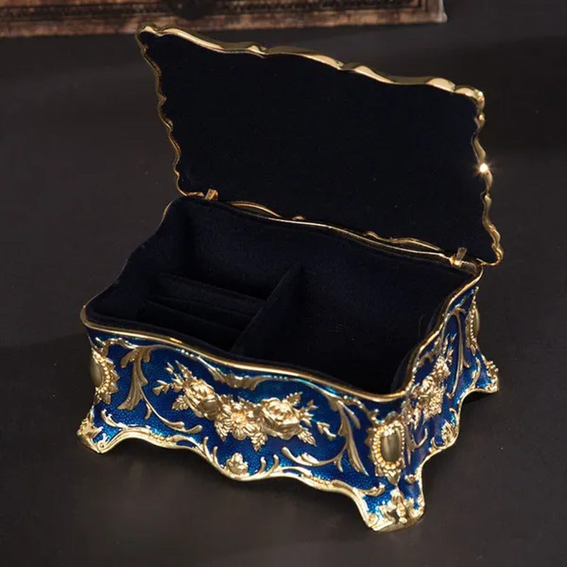 Metal Crafts European Style Retro Jewelry Box Creative High-End Ring Necklace Sm