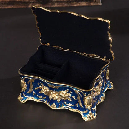 Metal Crafts European Style Retro Jewelry Box Creative High-End Ring Necklace Sm