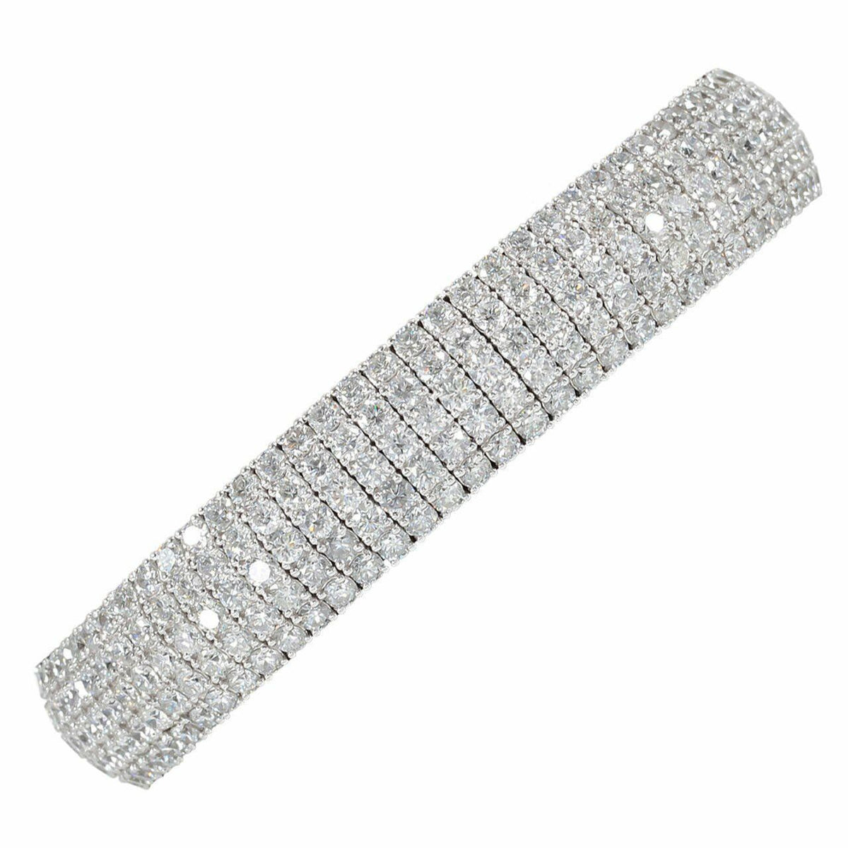 DIAMOND TOP SET CUFF BANGLE 5 ROW DIAMOND ROUND BRILLIANT BANGLE BRACELET