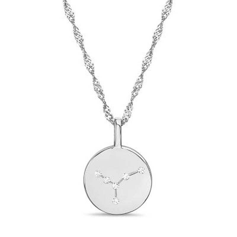 Zodiac Constellation Diamond Accent Pendant in Sterling Silver