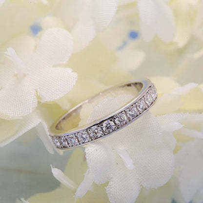 AEW S925 Silver 1.2Ctw DF Color Moissanite Eternity Wedding Band Moissanite