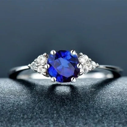 Women'S 925 Pure Silver Natural Garnet Ruby Daily Leisure Wedding Engagement Rin