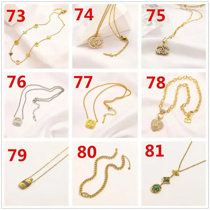 Women'S Fashion Collarbone Necklace Designer Stainless Steel Necklace Gift for G