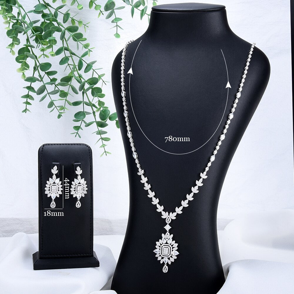 Big Fashion Luxury Waterdrop Statement Jewelry Set for Women Wedding Party