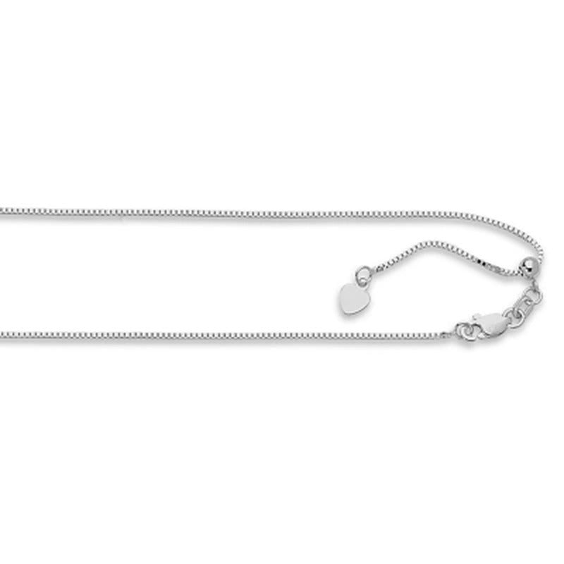 Adjustable Box Link Chain Necklace, .70Mm in 14K Gold