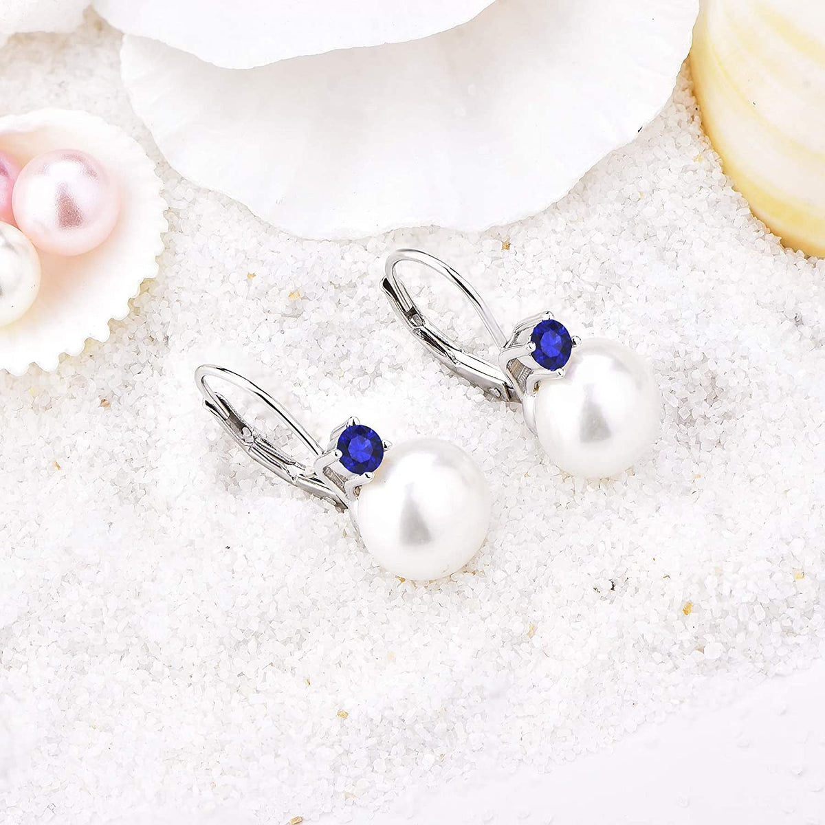 JO WISDOM 925 Sterling Silver Cubic Zirconia Freshwater Cultured Pearl Drop & Da