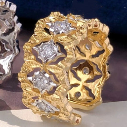Luxury 925 Silver Plated Lace Star Ring