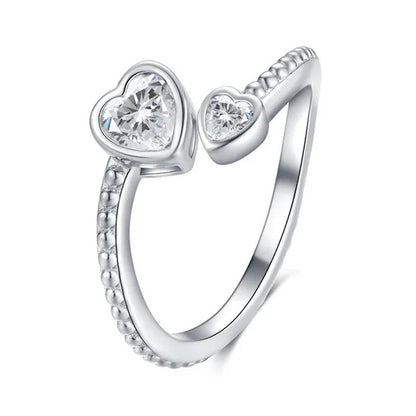 Fashion Accessories Women Jewelry Adjustable Ring Heart Ring Crystal Ring Births
