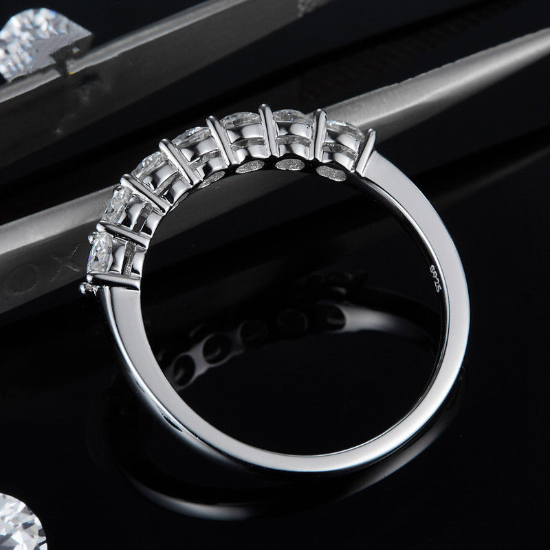 S925 Silver Ring Cross Border E-Commerce Rings Mosangshi Ring Belt Drill