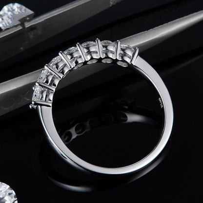 S925 Silver Ring Cross Border E-Commerce Rings Mosangshi Ring Belt Drill