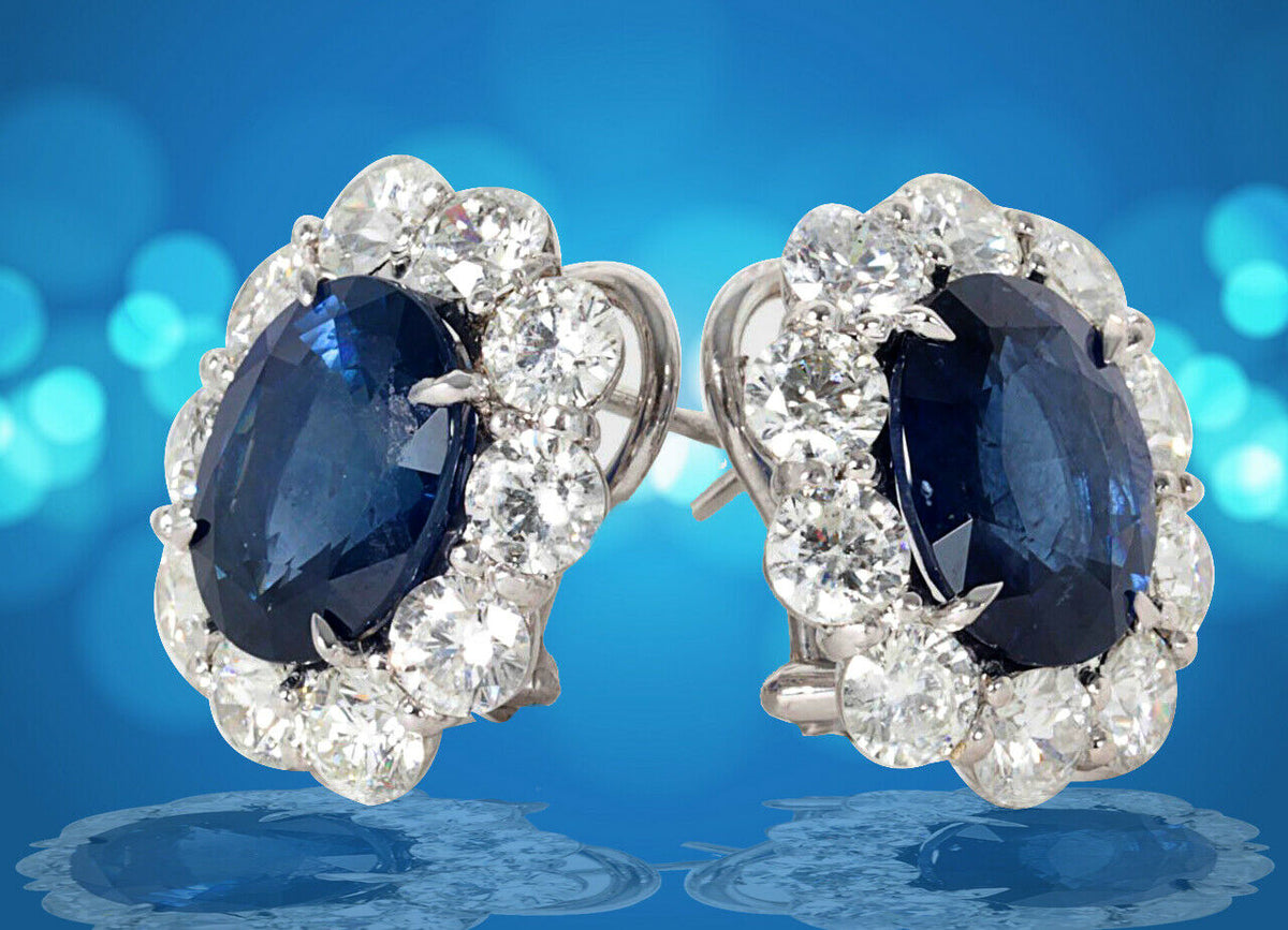Exquisite Ceylon Sapphire Diamond Gold Earrings