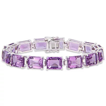 Amethyst Tennis Bracelet in Sterling Silver, 7.25"