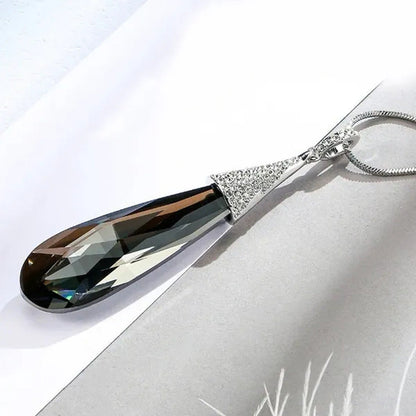 Simple Fashion Necklace Jewelry Large Water Drop Crystal Diamond Sweater Chain