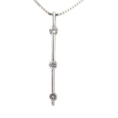 DIAMOND ROUND 3 STONE PENDANT  .28 CT F VS1 CLARITY 18 K