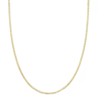 Adjustable Box Link Chain Necklace, .85Mm in 14K Gold