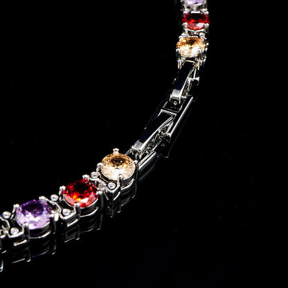 Luxury Necklace Set for Women Shining Colorful Bling CZ Cubic Zirconia Wedding