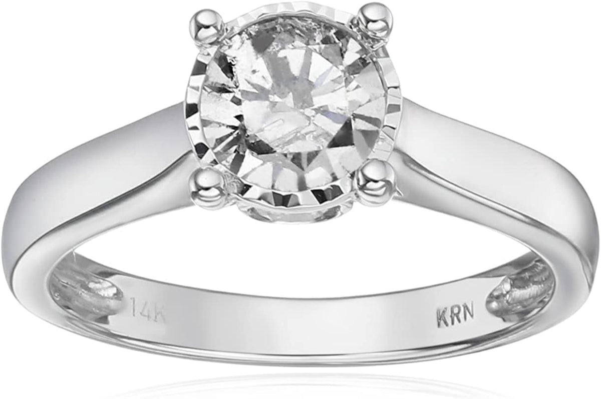 La4Ve Diamonds 1.00 Carat Diamond,Prong Set Engagement Ring in 14K Solid Gold. (