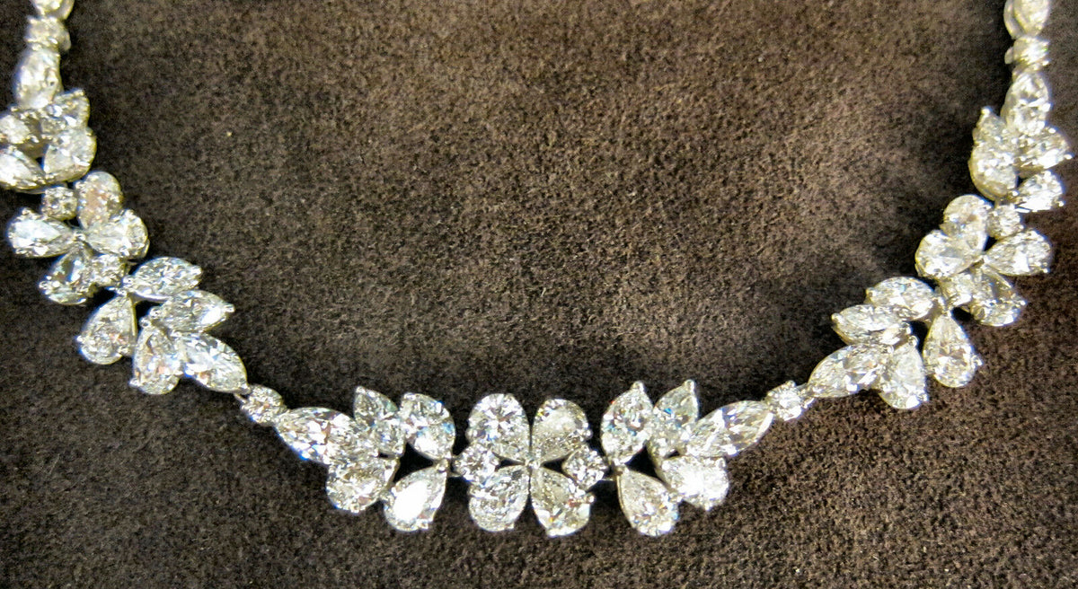 DIAMOND NECKLACE ROUND 37 PIECE MARQUISE 45 PIECE PEAR SHAPE 24 PIECE NECKLACE