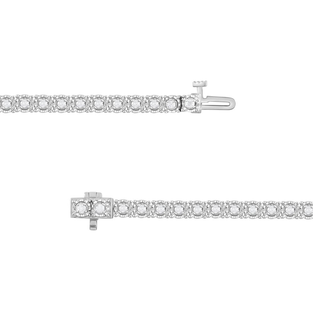 Arista 1.00 Carat T.W. Diamond Circle Link Tennis Bracelet in Sterling Silver (J