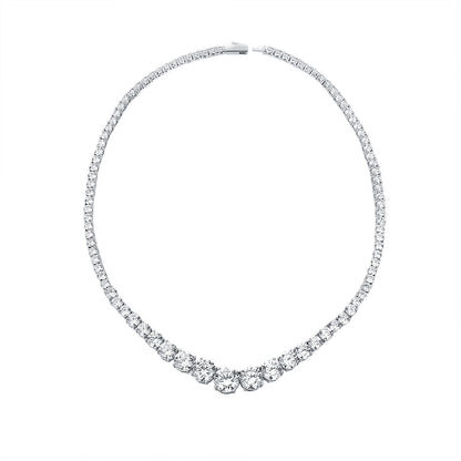 Moissanite 925 Sterling Silver Single Row Full Diamond Necklace for Women