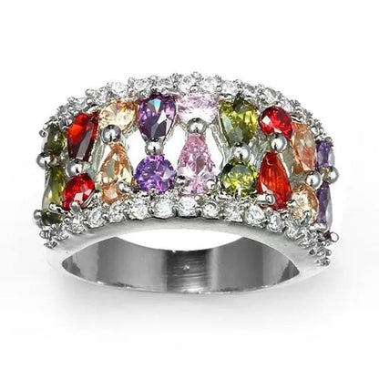 2017 New Fashion 925 Sterling Silver Amethyst Ruby Topaz Peridot Sapphire Ring C