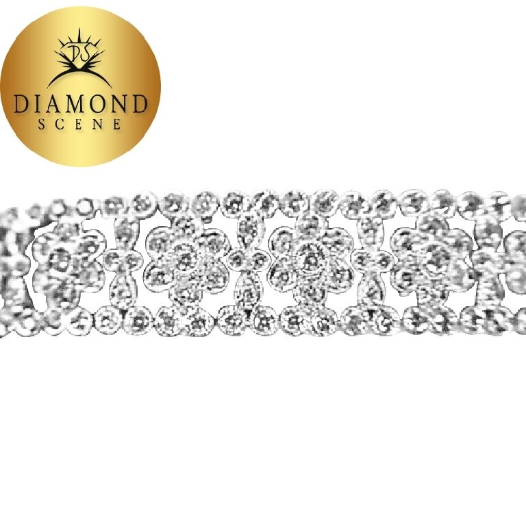 DIAMOND ROUND BR SHAPE FLUERETTE STYLE BRACELET 285 STONE DIAMOND BRACELET