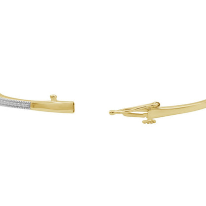 1/2 Carat T.G.W. Emerald and White Diamond Accent 14K Gold over Silver Bangle