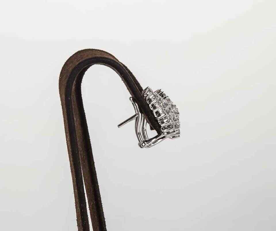 Classic Diamond White Gold Button Earrings