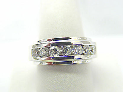 DIAMOND 7 ROUND BRILLIANT SHAPE MENS CHANNNEL SET DIAMOND MEN MEN'S DIAMOND