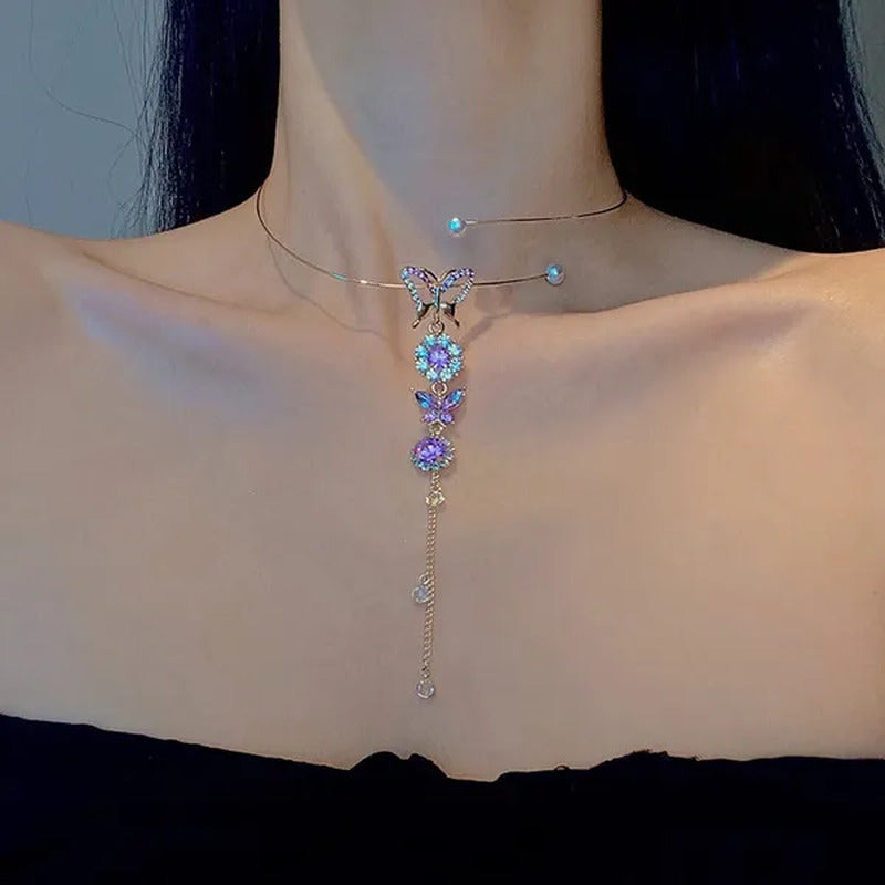 MENGJIQIAO Korean Elegant Metal round Chain Choker Jewelry for Women Girls Fashi