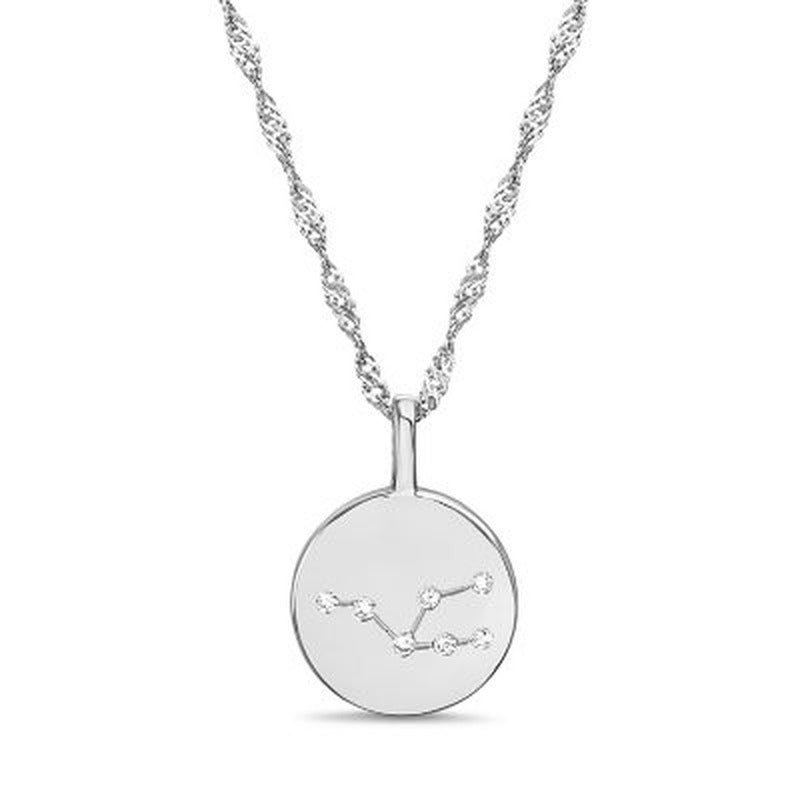 Zodiac Constellation Diamond Accent Pendant in Sterling Silver