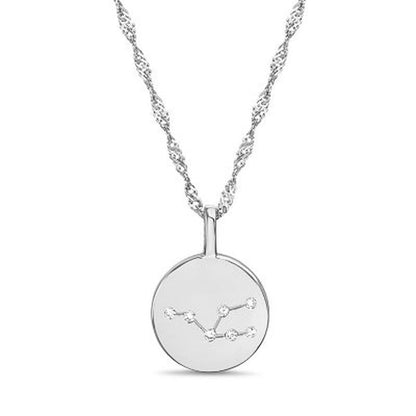 Zodiac Constellation Diamond Accent Pendant in Sterling Silver