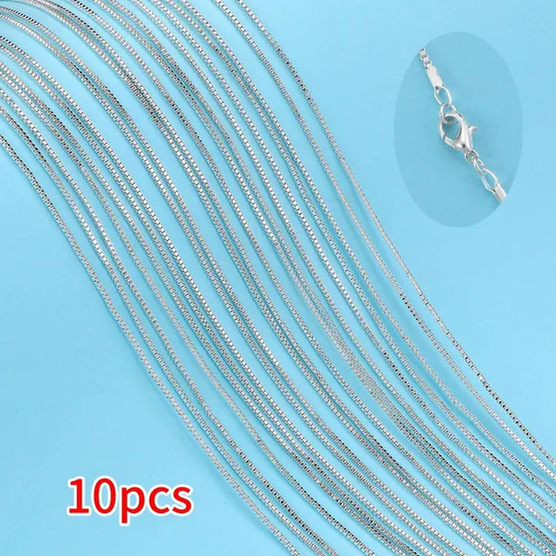 16-20Inch Fashion Luxury Men Women Fashion Solid 18K Gold 925 Sterling Silver Bo