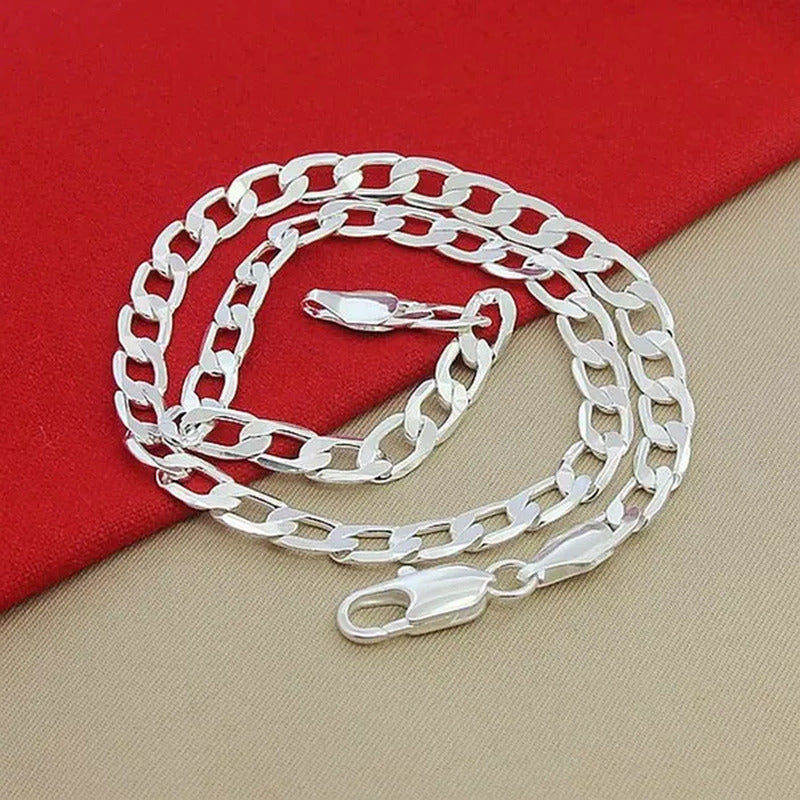 Fine Jewelry 925 Sterling Silver Necklace for Women Men 8MM Hip Hop Necklace