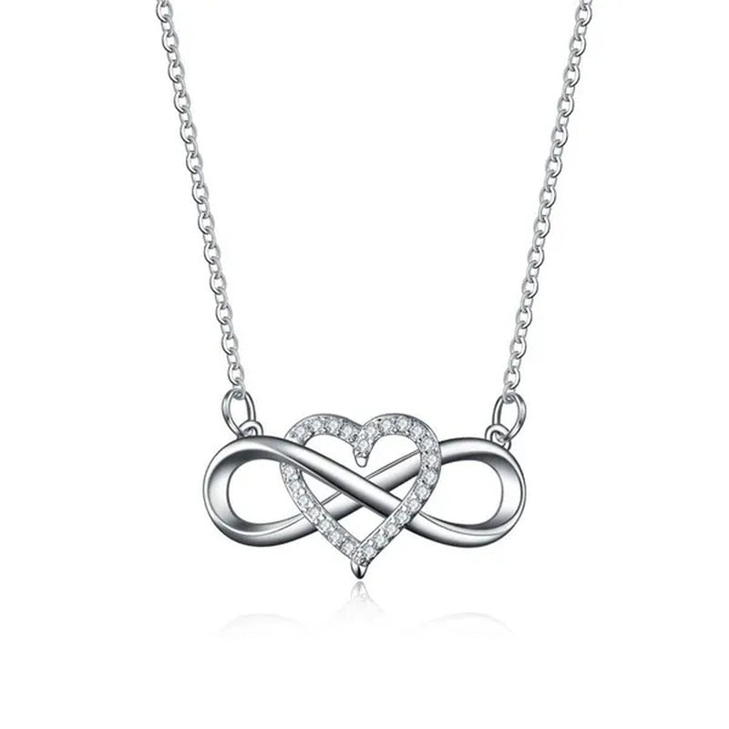 2021 New Fashion Creative Plated Love Necklace Lucky 8 Heart Pendant Necklace Pl