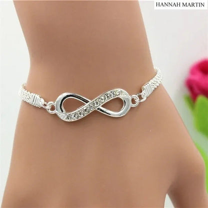 Hannah Martin New Arrived Fashion Silver Infinity Bracelet Jewelry for Women Lov