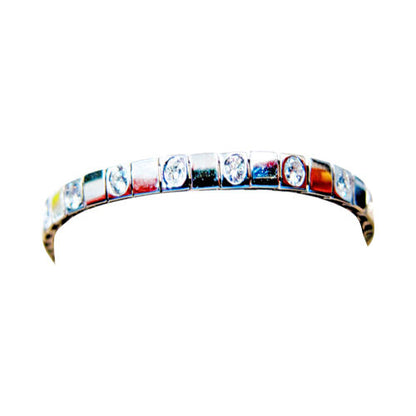 2.10 ct diamond round brilliant space link alternating style bracelet